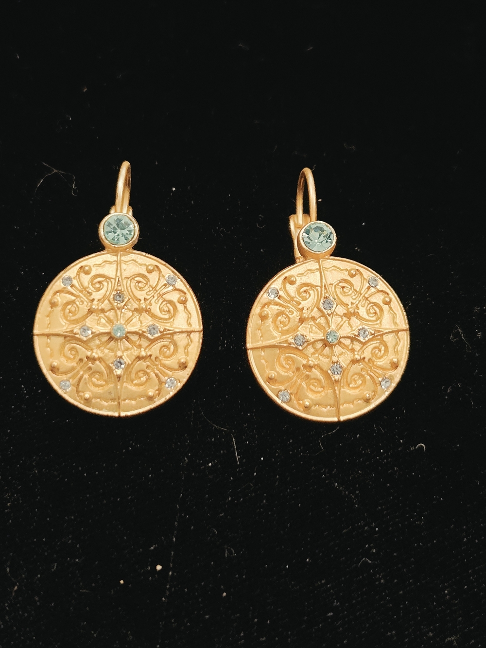 Vintage Avon Etruscan Style Shield Lever-Back Earrings